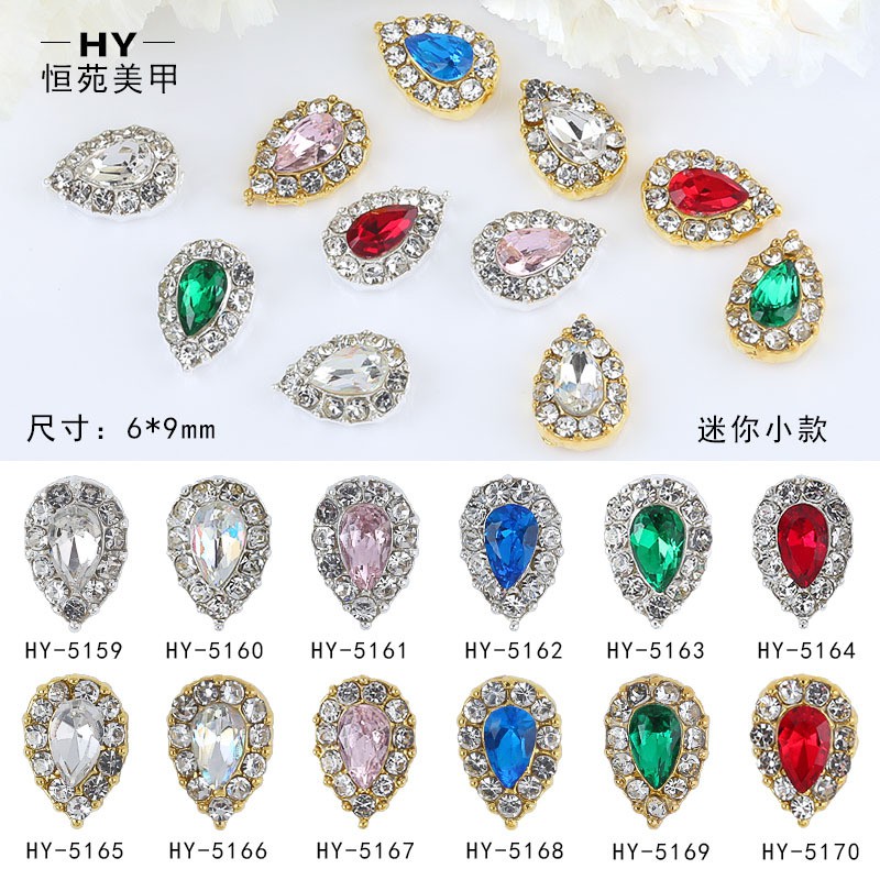 [Hàng mới về] Miếng Dán Trang Trí Móng Tay Hình Giọt Nước Trong Suốt Phong Cách Mới 2021