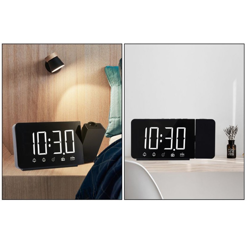 Đồng Hồ Báo Thức Kỹ Thuật Số 2 Đồng Hồ Báo Thức FM Radio Màn Hình LED USB Để Bàn Trang Trí