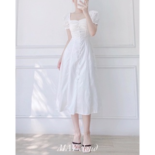 Đầm dài xoè nút