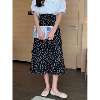 Chân Váy Hoa Dáng Xoè Cạp Chun Vintage Hàng Quảng Châu Ulzzang Hottrend 2021