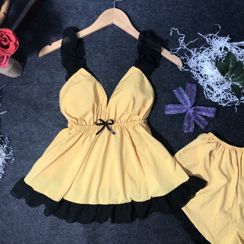 ❤️BIG SIZE❤️ Đồ Ngủ Sexy Nữ - Đồ Ngủ BigSize Voan Cánh Tiên Form 70Kg( ảnh và video thật)