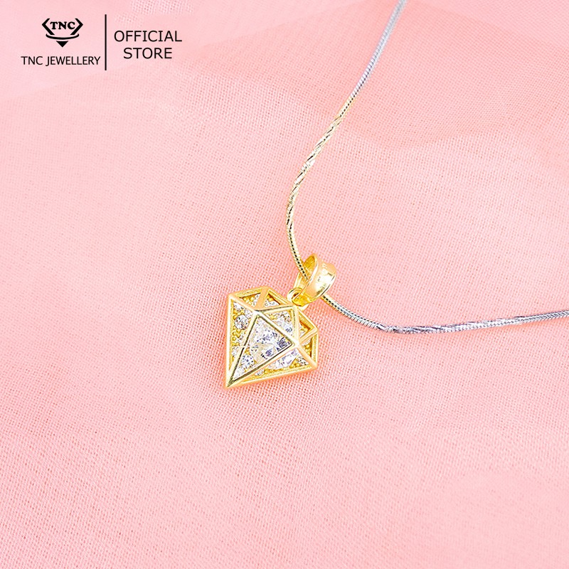 Dây chuyền bạc xi vàng đẹp sang trọng cho nữ - Trang sức TNC Jewellery
