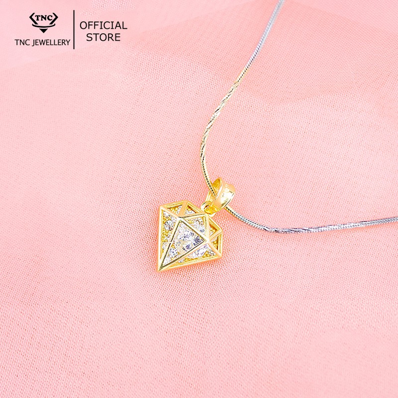 Dây chuyền bạc xi vàng đẹp sang trọng cho nữ - Trang sức TNC Jewellery