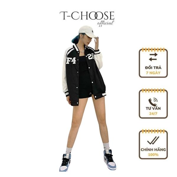 Áo Tchoose, áo khoác bomber, áo bóng chày số, form rộng nhiều màu - T153