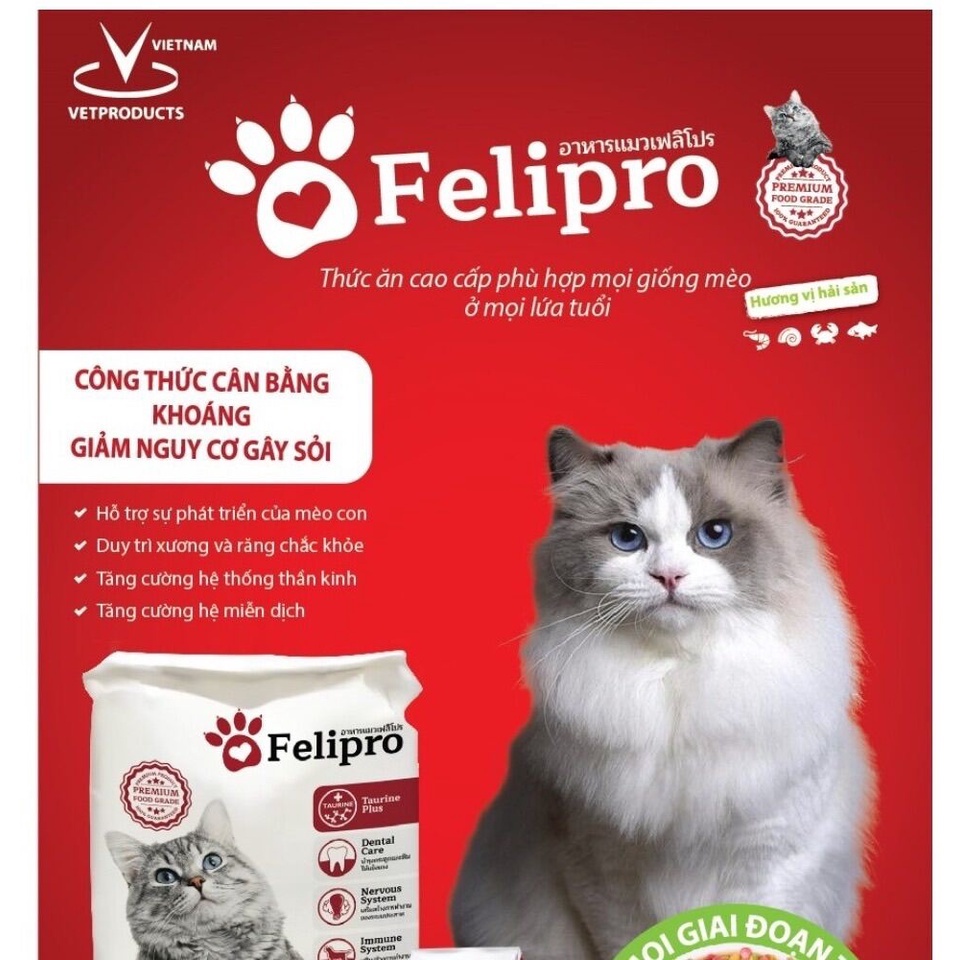 Hạt Cho Mèo Felipro Gói 500g - Thức Ăn Hạt Xuất Xứ Thái Lan