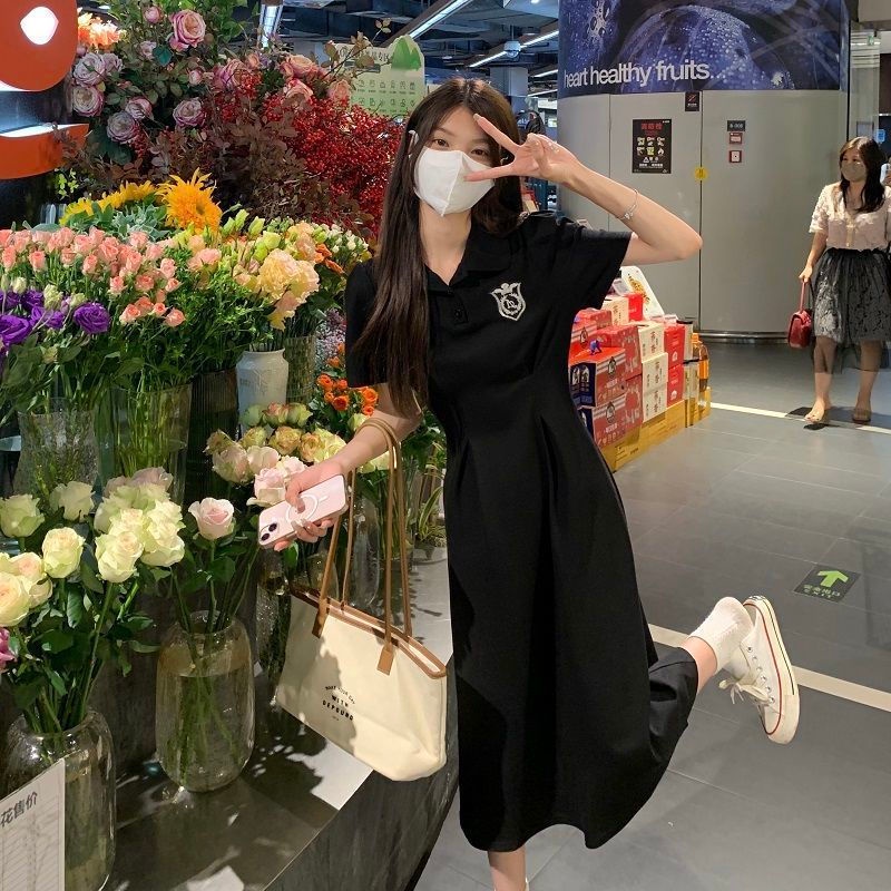 Đầm Tay Ngắn Cổ polo Dáng Chữ A Thời Trang Mùa Hè Mới Cho Nữ