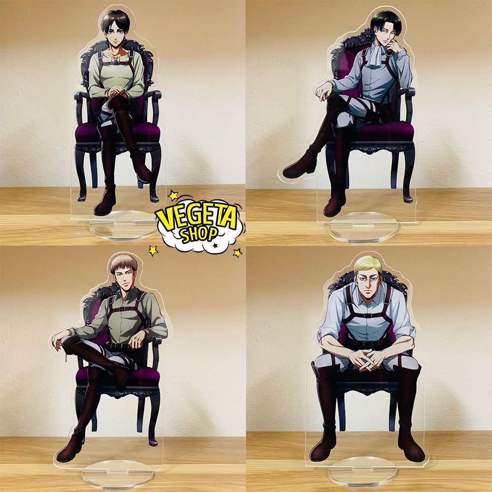 Mô Hình Tượng Standee Acrylic Mica 2 mặt - Attack On Titan - Mikasa Eren Armin Erwin Levi Hange Bertolt Annie Reiner AOT