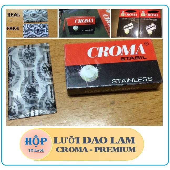 HỘP 10 LƯỠI DAO LAM CROMA ĐỨC