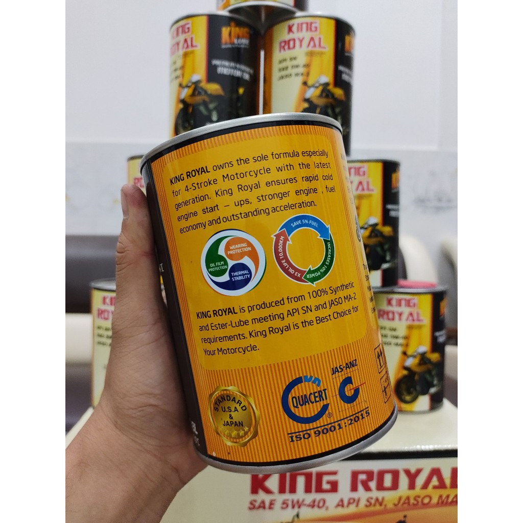 KINGLUBE - NHỚT KING ROYAL AT 5W40  0.8L NHỚT TỔNG HỢP CHO XE SỐ, MÔ TÔ PKL