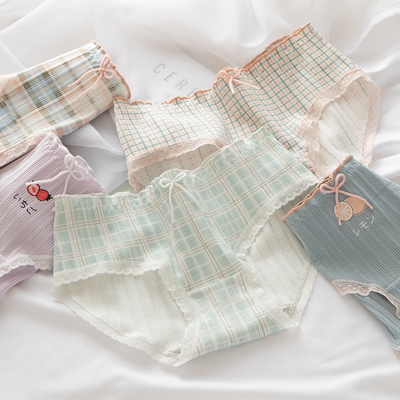 Quần lót nữ cotton tăm cao cấp phong cách Nhật thoáng khí co giãn kháng khuẩn 233 - HaSong