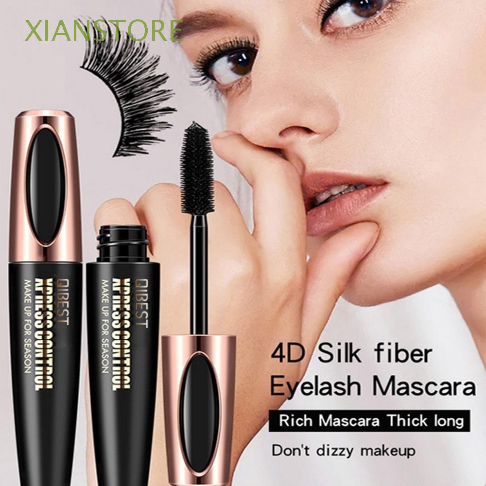 [Hàng mới về] Mascara QIBEST sợi tơ tằm 4D chuốt mi cong dày dài chống thấm nước lâu trôi