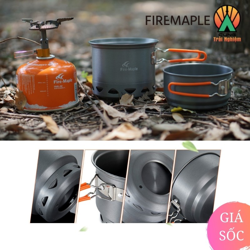 [CHÍNH HÃNG] Combo Nồi Nấu Ăn 2 Trong 1 Fire Maple FMC-217 Nhỏ Gọn Tiện Lợi Chuyên Dụng Cho Du Lịch, Dã Ngoại Cắm Trại