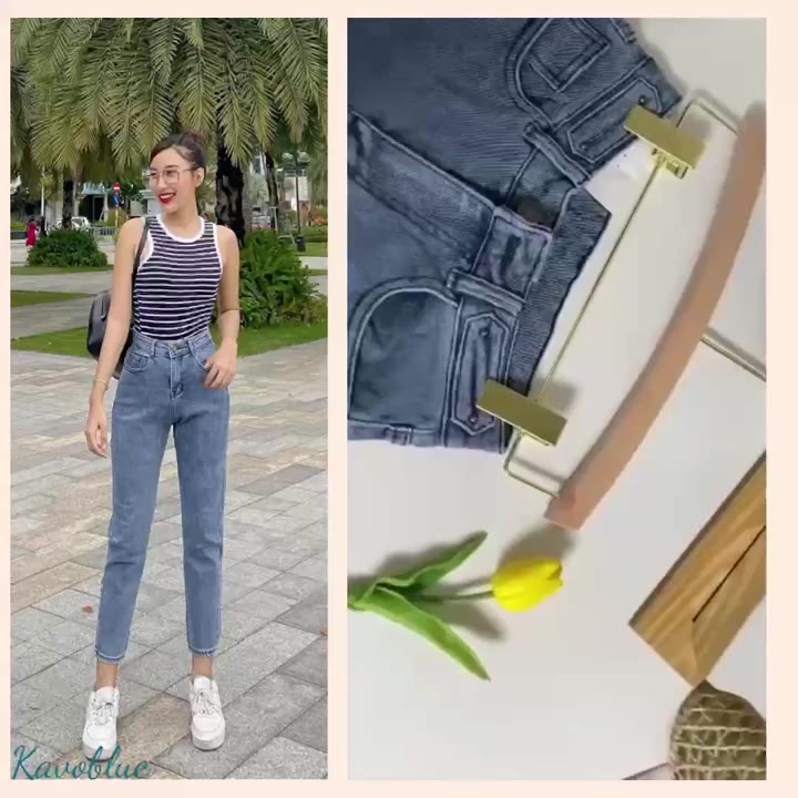 Quần bò baggy nữ Gemma lưng cao phong cách, quần jean baggy nữ cạp cao dễ phối đồ | BigBuy360 - bigbuy360.vn