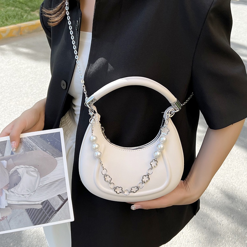 Túi Đeo Vai/Xách Tay Màu Sắc Ngọt Ngào Đính Ngọc Trai Thời Trang