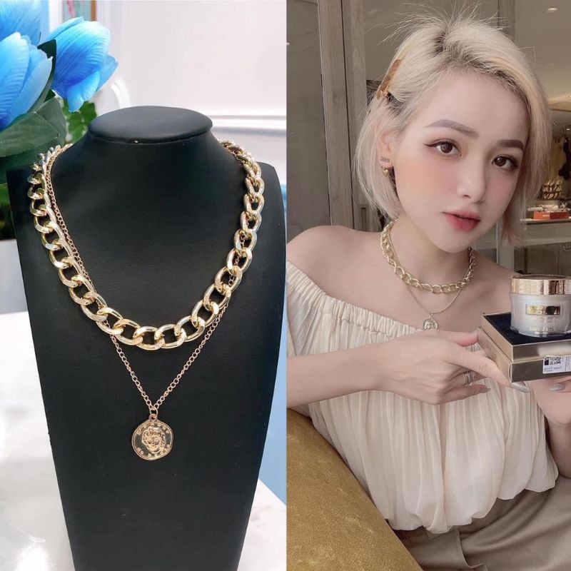 Dây chuyền choker hot girl 2 tầng