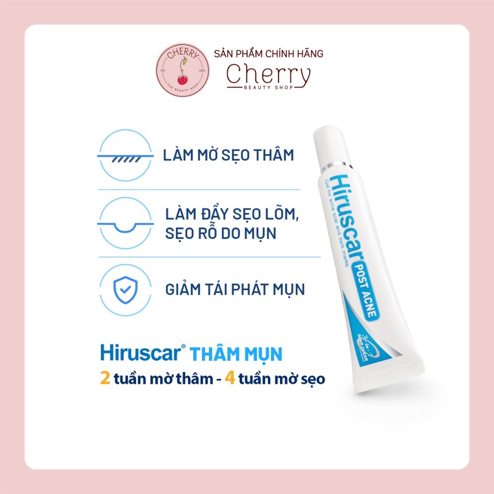 Gel chăm sóc sẹo mụn và mụn thâm Hiruscar Post Acne