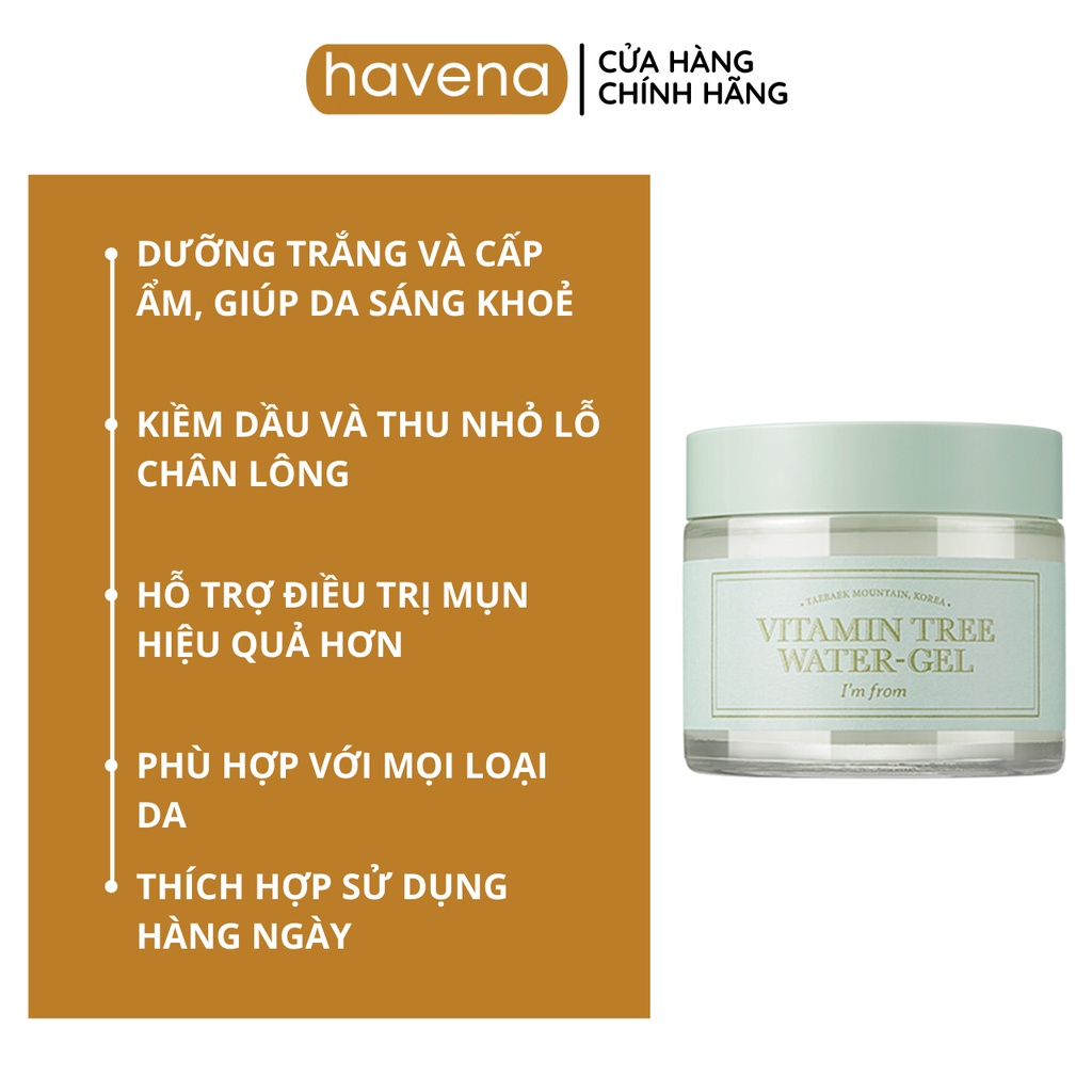 Kem dưỡng ẩm sáng da I'm From Vitamin Tree Water Gel lành tính - HAVENA BEAUTY