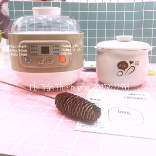 [HÀNG CHÍNH HÃNG - CÓ SẴN] NỒI HẦM CHÁO CÁCH THUỶ BEAR 0.8L
