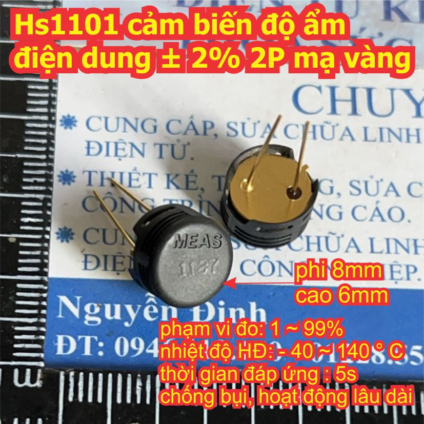 Cảm biến độ ẩm điện dung HS1101 chống bụi ± 2% 2P chân mạ vàng kde2748