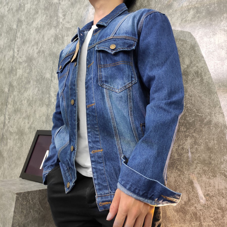[Mã FAMALLT5 giảm 15% đơn 150K] Áo khoác jeans nam MĐ A85 xanh đậm