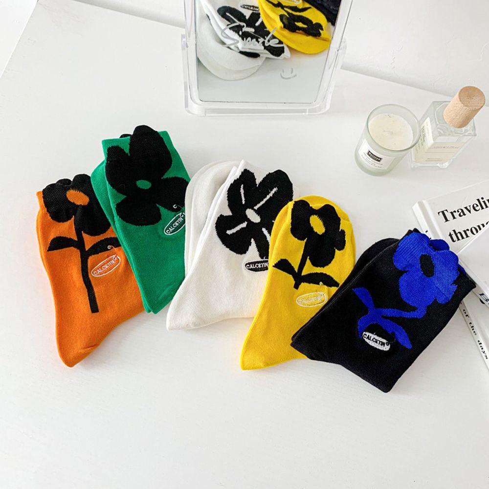 AROMA Vớ Cotton Nữ Thêu Hoa Dễ Thương