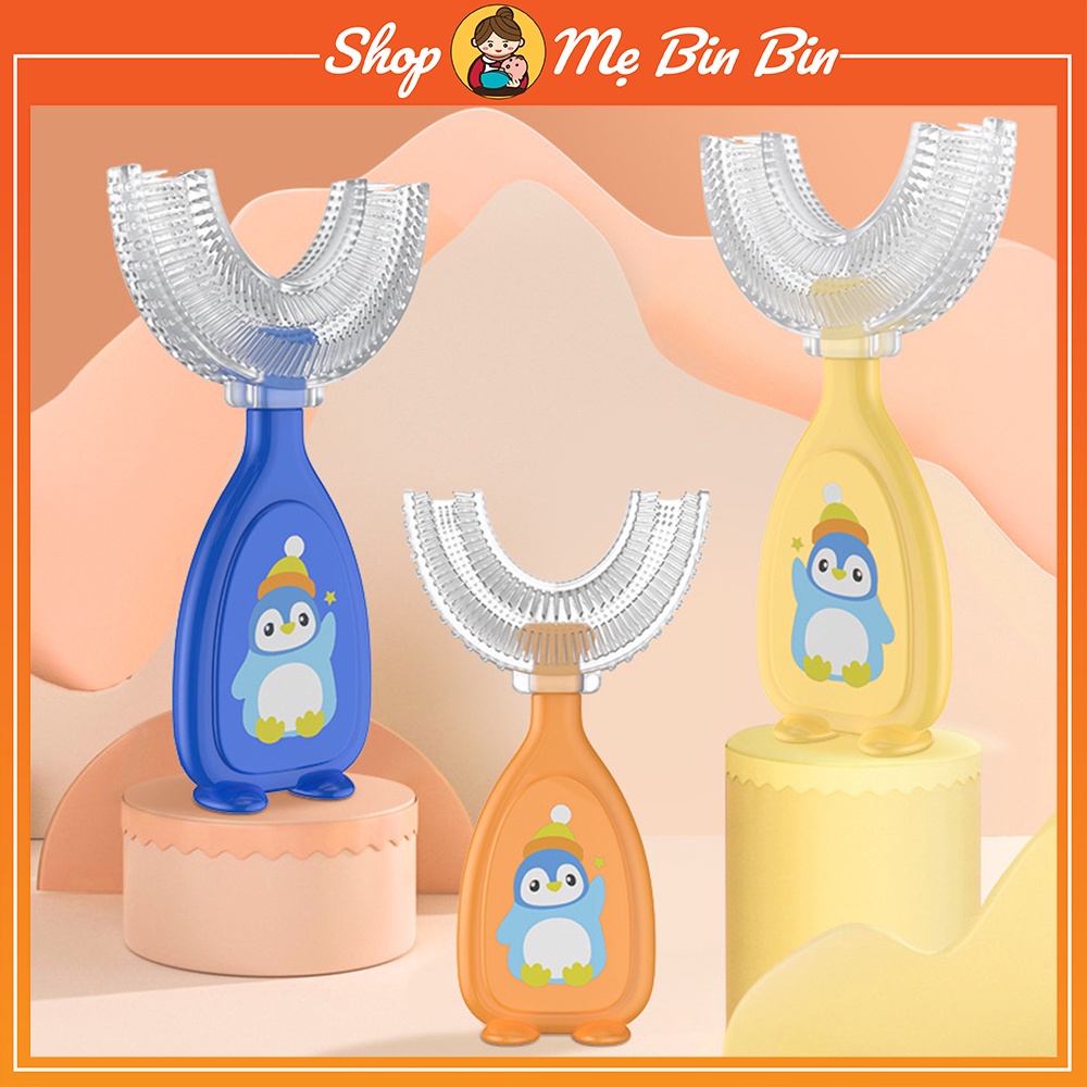 Bàn chải đánh răng cho bé hình chữ U làm từ silicon mềm (cho bé từ 2 đến 12 tuổi)
