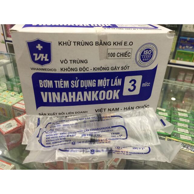 HỘP 100 cái BƠM KIM TIÊM NHỰA VINAHANKOOK 1ml/3ml/5ml/10ml/20ml/50ml