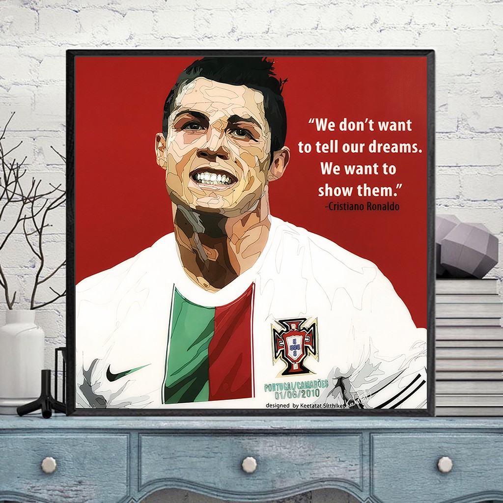Tranh Ronaldo Trong Màu Áo Bồ Đào Nha, Có Khung Composite hiện đại