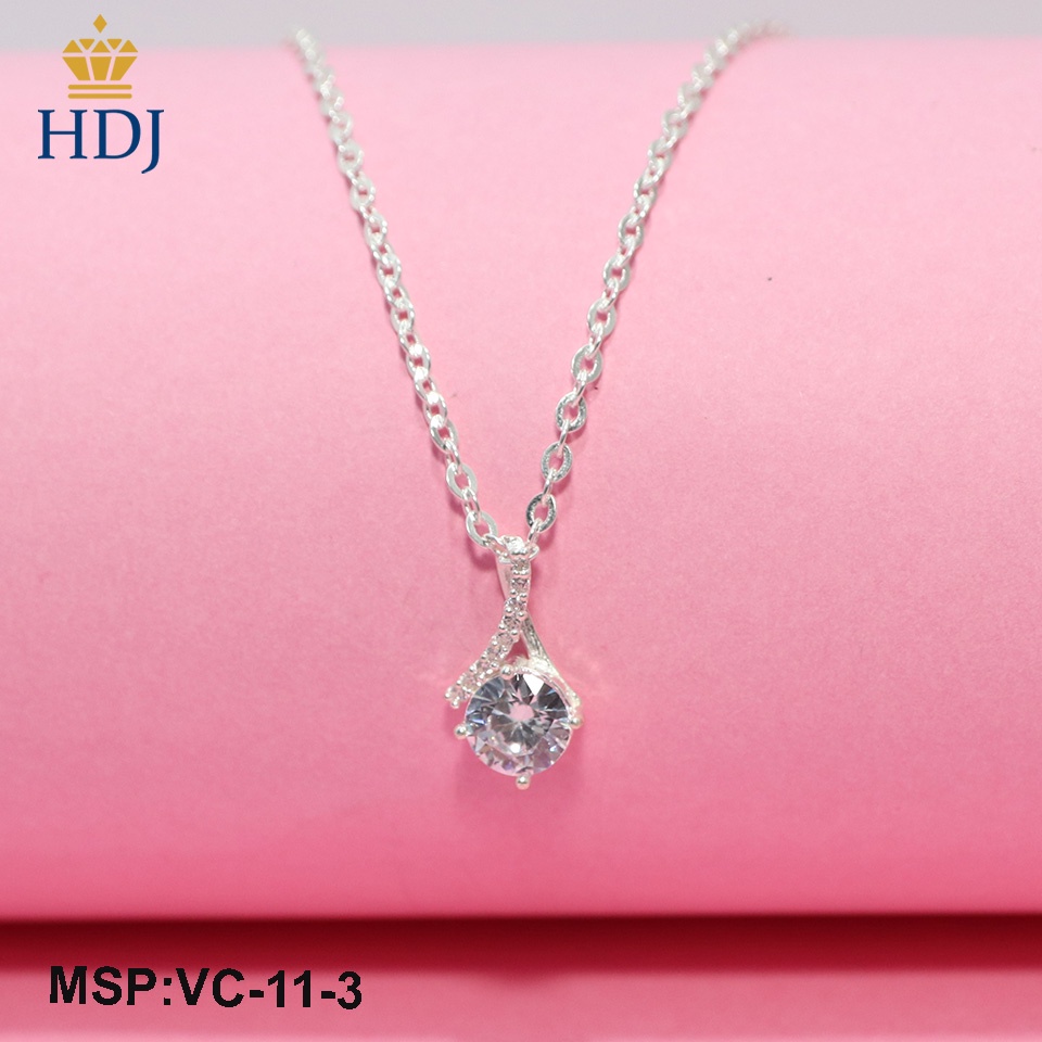 Dây chuyền bạc nữ 925 Hình Giọt sương đính đá nhiều mẫu đẹp trang sức cao cấp HDJ mã VC-11-3 Hàng Đẹp
