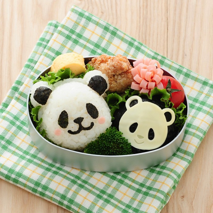 Bộ khuôn ép cơm Nhật bản Panda kèm tấm cắt chính hãng Arnest