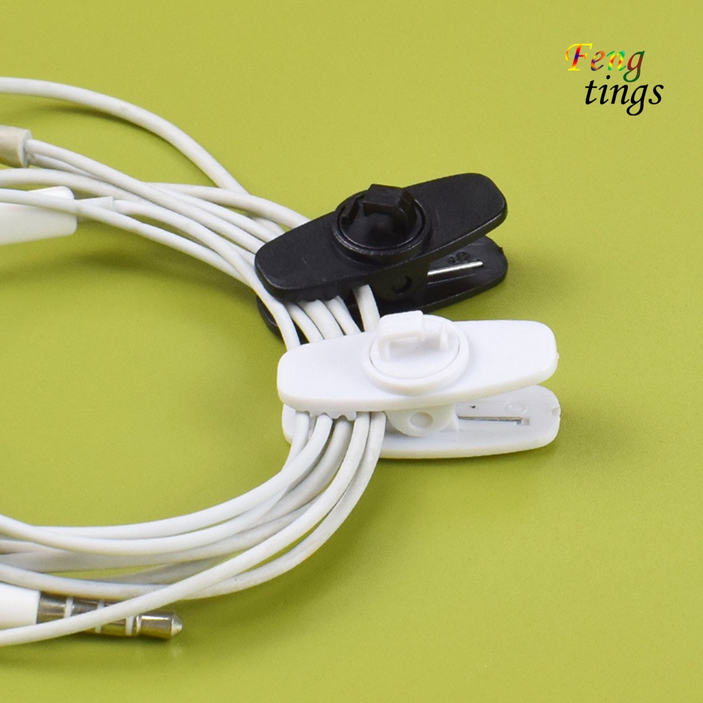 Set 5 Kẹp Dây Cáp Tai Nghe Bằng Nhựa Có Thể Xoay Được