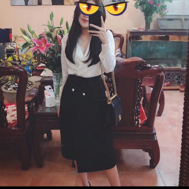 Sét váy áo lụa