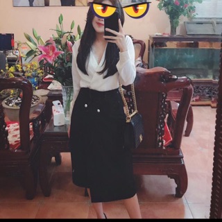 Sét váy áo lụa