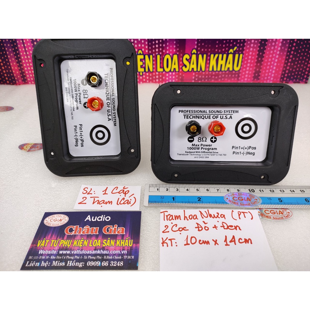 Trạm loa bằng nhựa 10cm x 14cm 2 cái Audio Châu Gia