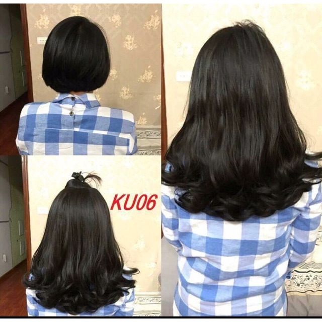 Tóc chữ u xoăn ngắn 38cm