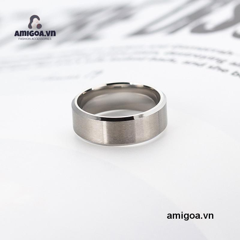 Nhẫn Nam Bằng Thép Không Gỉ 8MM Thiết Kế Đơn Giản