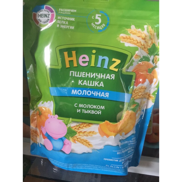 Bột Heinz  ăn dặm 5M+vị lúa mì, sữa, bí đỏ date mới nhất