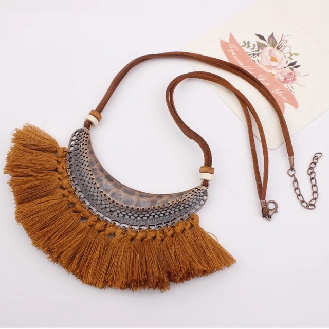 Vòng cổ boho - Vòng cổ tua rua vintage