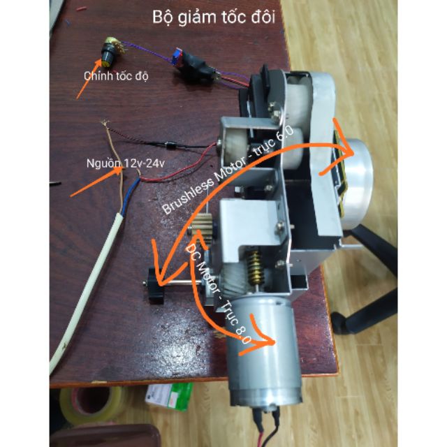 Bộ giảm tốc đôi tháo máy motor bldc - dc motor 12-24v