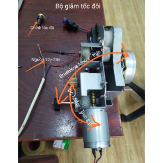 Bộ giảm tốc đôi tháo máy motor bldc - dc motor 12-24v