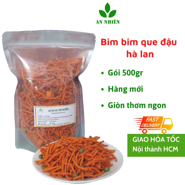 Bim bim que đậu hà lan An Nhiên 500gr bánh snack