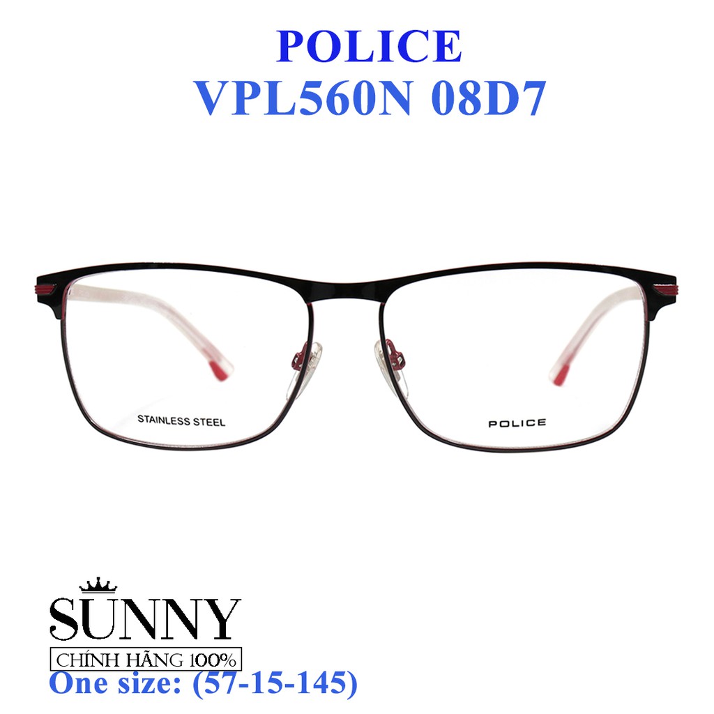 Gọng kính thời trang chính hãng nhiều màu Police VPL560N, thiết kế dễ đeo bảo vệ mắt