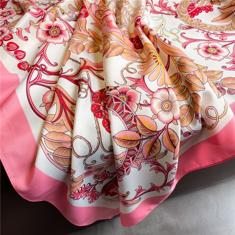 Khăn turban lụa vuông choàng cổ thanh lịch size 90x90cm