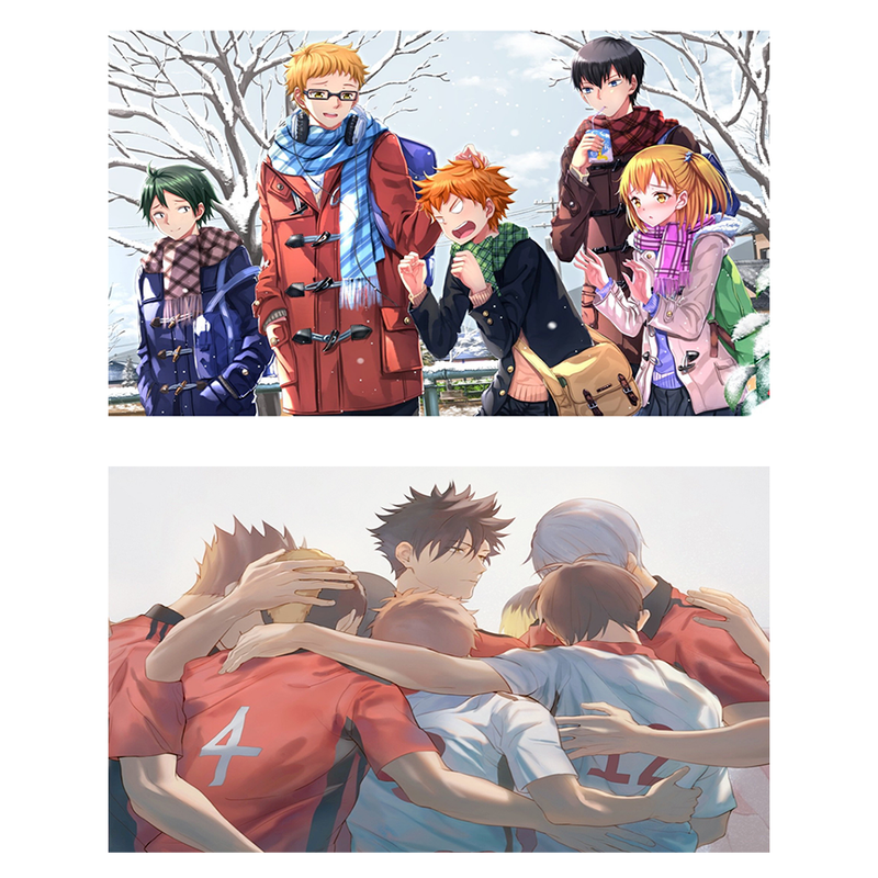 Bộ tranh đính đá 5D họa tiết hoạt hình chàng trai bóng chuyền độc đáo DIY 40X30