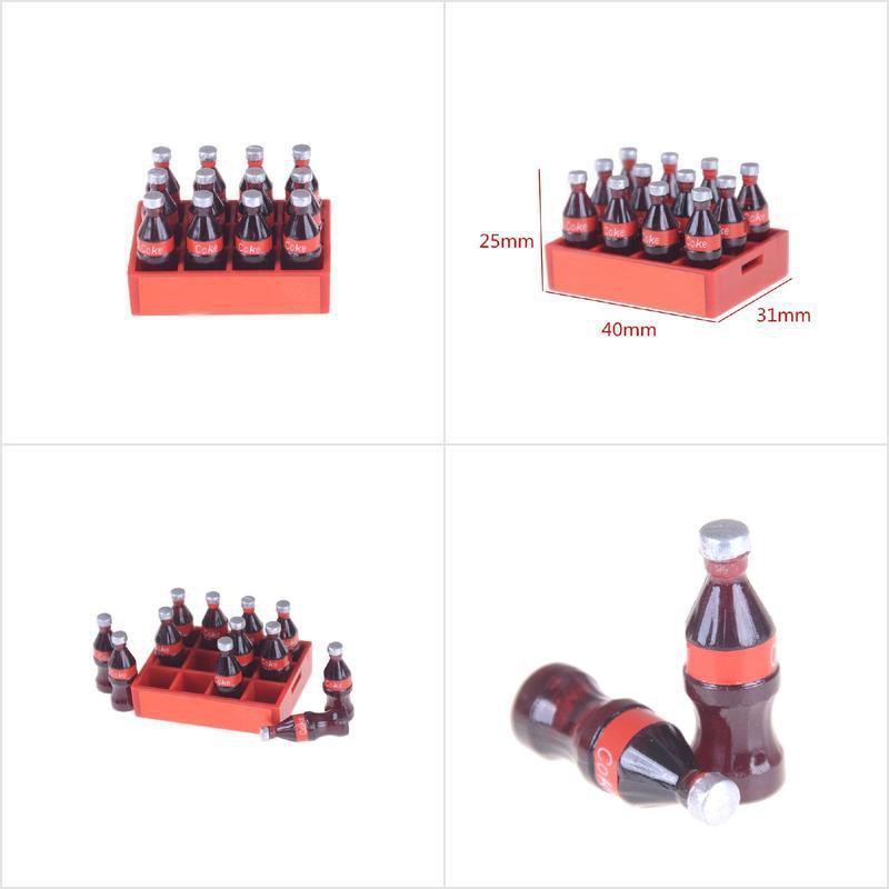 [HoMSI] 13pcs/set 1:12 Mini Coke Tray Model Toys Dollhouse Miniature Toy Doll drink toy SUU