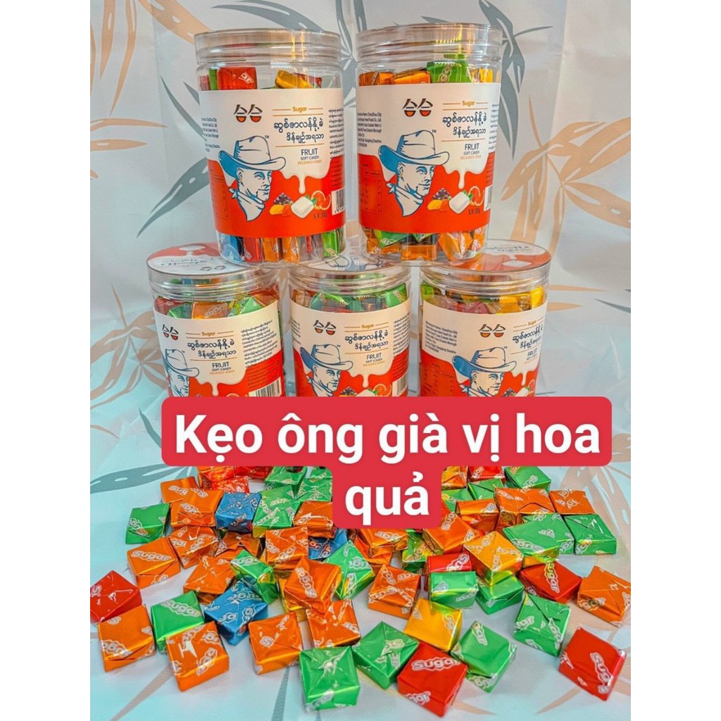 [3 vị] Kẹo sữa chua ông già HeHe Đài Loan 288g (sữa chua/ sữa bò/ hoa quả), đồ ăn vặt kẹo cao bồi ngon rẻ