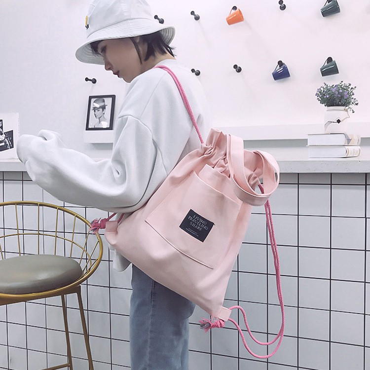 Túi vải bố canvas tote đựng đồ quần áo đeo vai balo thời trang giá rẻ TX35