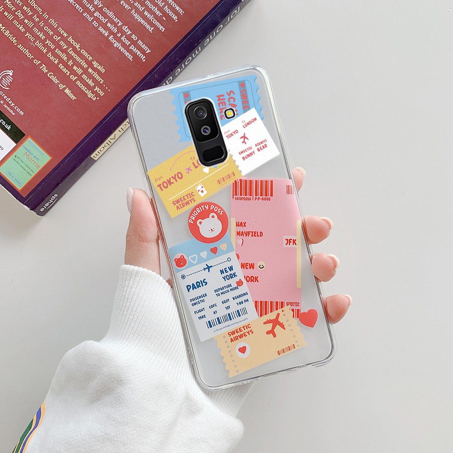Ốp điện thoại silicon mềm trong suốt hình tem nhãn SM-J810Y cho Samsung Galaxy J8 2018 J810 J810F