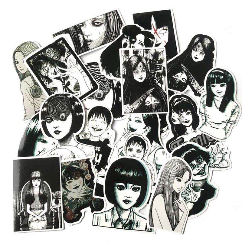 combo 30-60 cái sticker kinh dị jurrjilto decal bóc dán/ hình dán jurrjilto kính dị