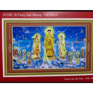 Tranh thêu chữ thập 3d tam thế phật dlh-ya1193